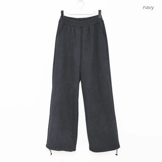 Ribbed wide brushed pants