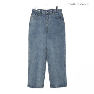 Denim with waist buckle