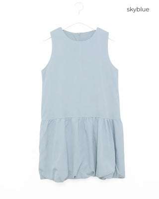 Balloon Shirred Mini Dress