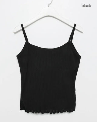Scalloped hem cropped pointe camisole