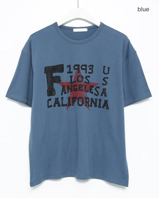 (Unisex) Star Vintage Lettering Half T-Shirt