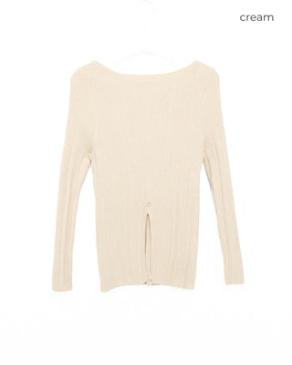 Slit Button Rib Knit