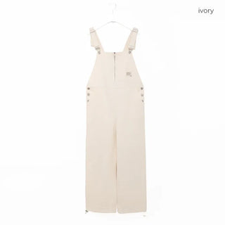 Front zip cotton overalls