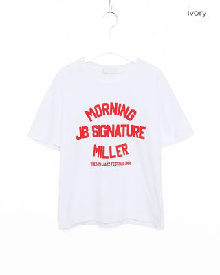 morning lettering half-sleeve T-shirt