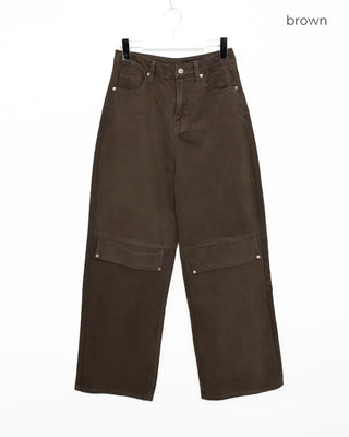 Cargo wide cotton pants