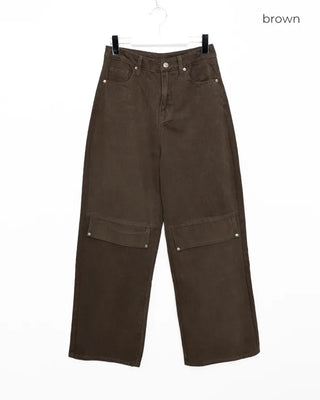 Cargo wide cotton pants