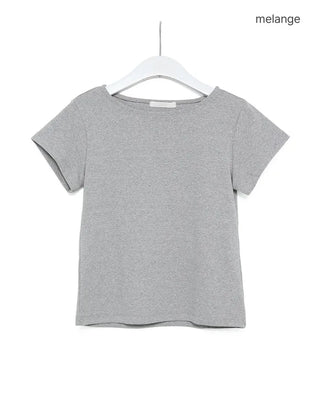 Boat neck crop short-sleeve t-shirt