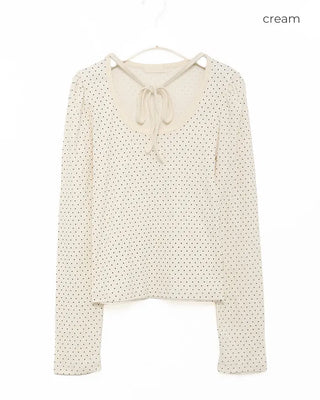 Dot strap long-sleeved T-shirt