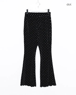 Polka Dot Bootcut Ribbed Pants