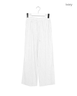 Linen banding striped pants
