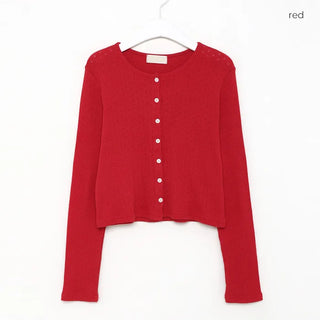Round punching cardigan
