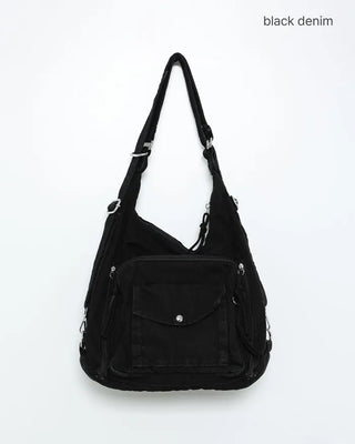 3-way multi-pocket denim bag