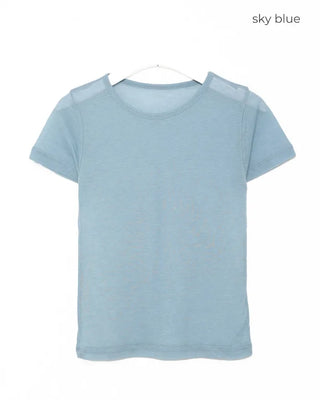 Slim round half-sleeve T-shirt