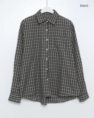 Loose-fit check shirt