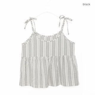 Striped shirred sleeveless top