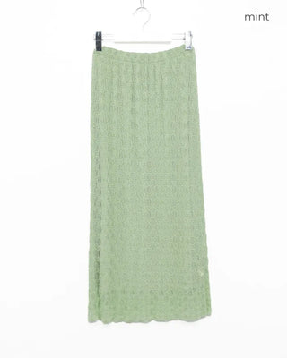Embossed Banding Long Skirt