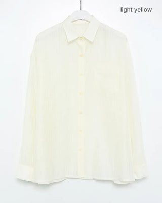 Pinstripe Loose Sheer Shirt