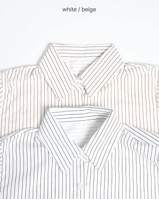 Striped side snap half shirt