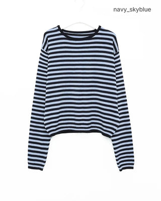 Round neck loose long-sleeve knit