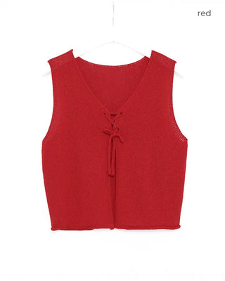 Ribbon knit vest