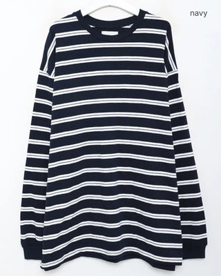 Multi-striped long-sleeved T-shirt