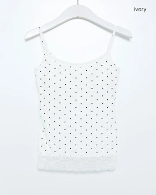 Dot lace point camisole