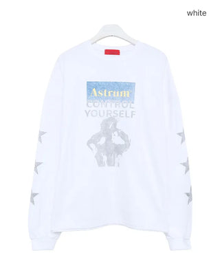 (Unisex) Star Sleeve Print Shirt