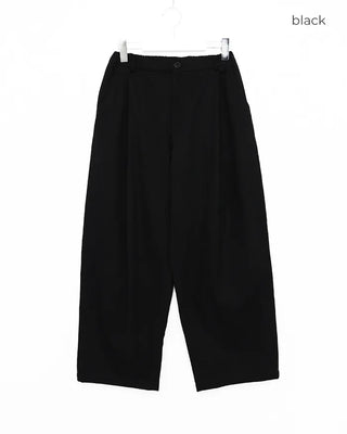 Cotton pintuck wide-leg pants