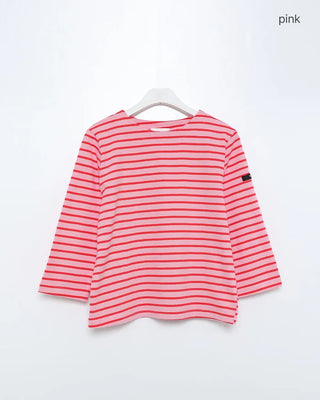Striped round neck long-sleeved T-shirt