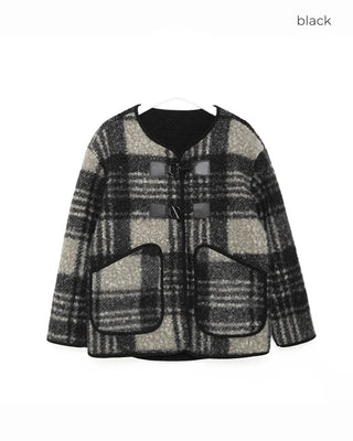 Duffle Button Check Jacket