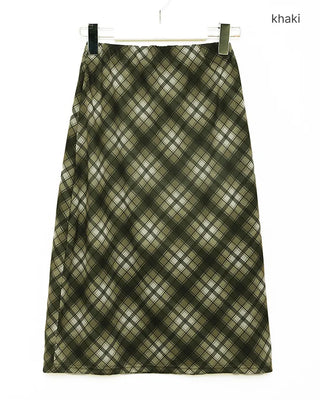 Vintage check midi skirt