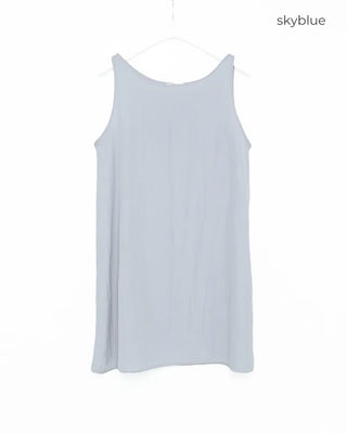 Bust-gathered mini dress