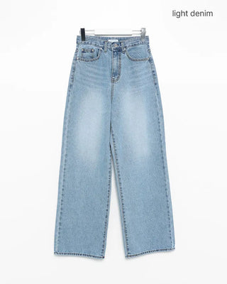 Semi-wide fit denim pants