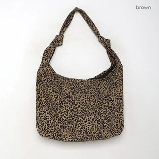 Leopard print twist shoulder bag