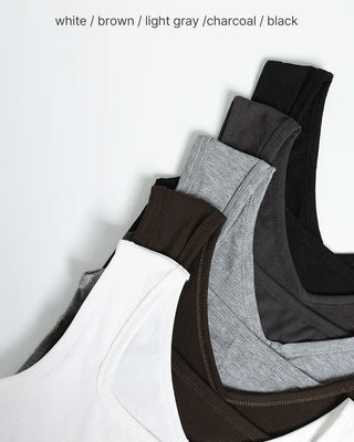 2-Way Ribbed Sleeveless Tank Top