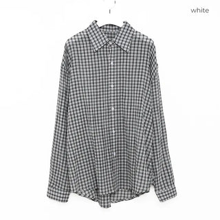 Unisex seersucker check shirt