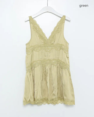 Lace V-neck mini dress