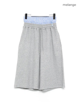 Layered sweat shorts
