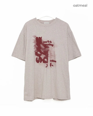 Vintage print short-sleeved T-shirt