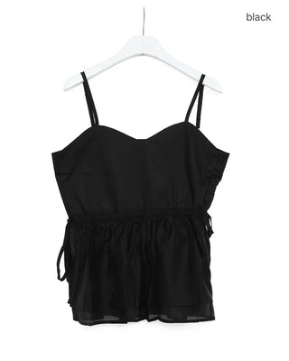 Shirred strap camisole blouse