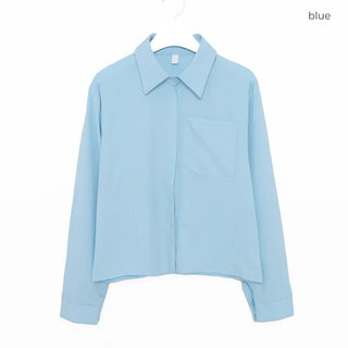 One-pocket cropped shirt