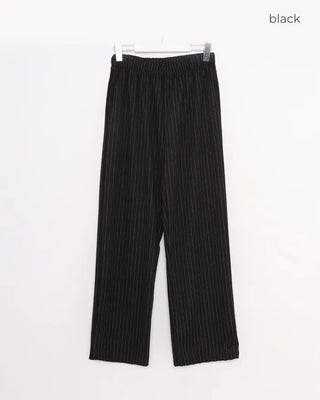 Striped wide-leg easy pants