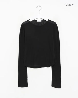 Round neck wool ribbed cut and sew