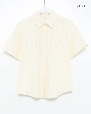 Ethnic striped cotton half shirt