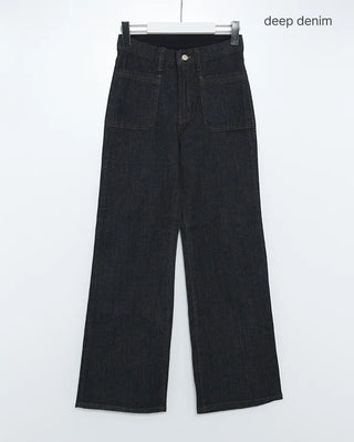 Summer pocket stitch bootcut low denim