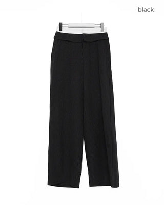 Striped low-rise slacks