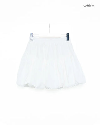 Elastic waist balloon mini skirt