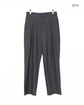 (Unisex) Pinstripe Double-Pleat Slacks