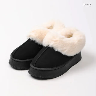 Suede fur loafers