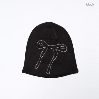 Ribbon detail knit hat